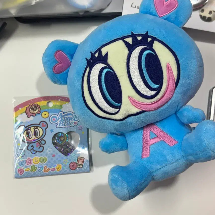 [BUNJANG] Angel Blue Plush + Sticker Set / 앤젤블루 인형 + 스티커 세트