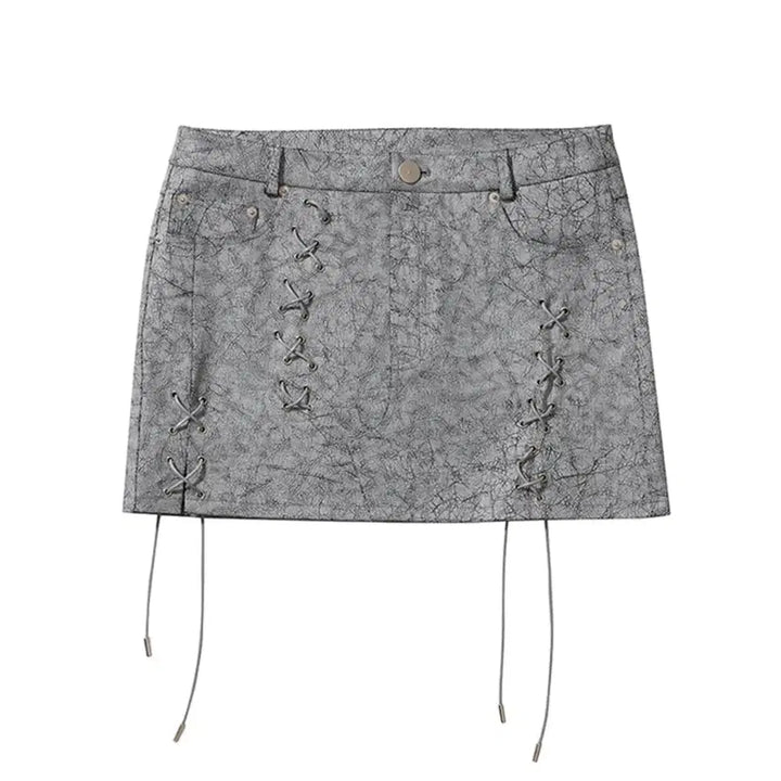 [BUNJANG] yeel EYELET MINI SKIRT GRAY / yeel EYELET MINI SKIRT GRAY
