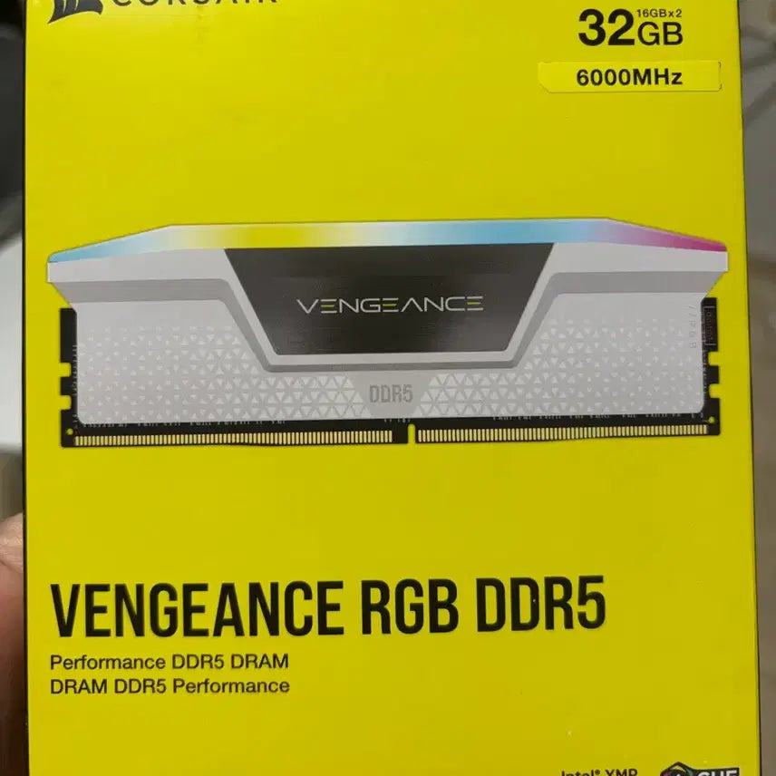 [BUNJANG] Corsair Vengeance RGB DDR5 RAM 32GB (2x16GB) 6000 CL36 White / 커세어 벤젠스 DDR5 RAM 32GB (2x16GB)