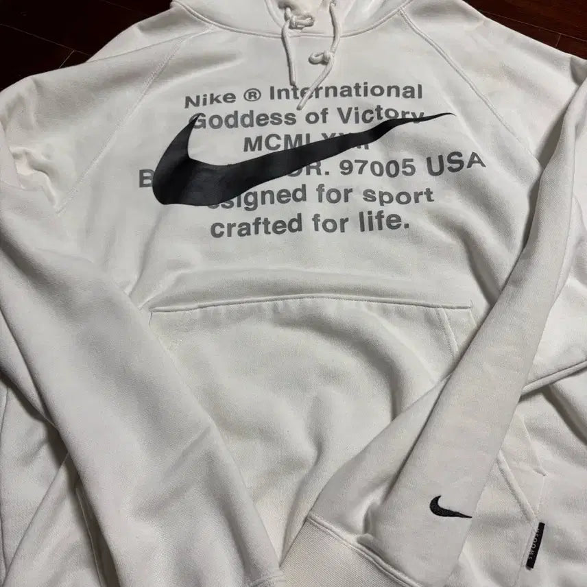[BUNJANG] Nike Double Swoosh Hoodie White / 나이키 더블스우시 후드티