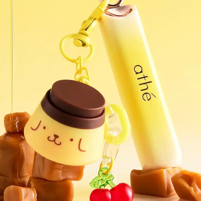 [SOLD OUT] [BUNJANG] Apieu Authentic Lip Glowy Balm Pompompurin Edition (Newtini) + Keycap Keyring / 아떼 어센틱 립 글로이 밤 폼폼푸린 기획 10 뉴디 + 키캡키링 미개봉