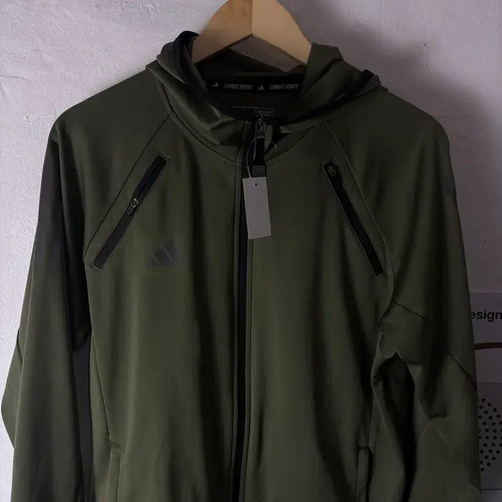 [BUNJANG] Adidas Khaki Track Hoodie / 아디다스 카키색 져지 후디