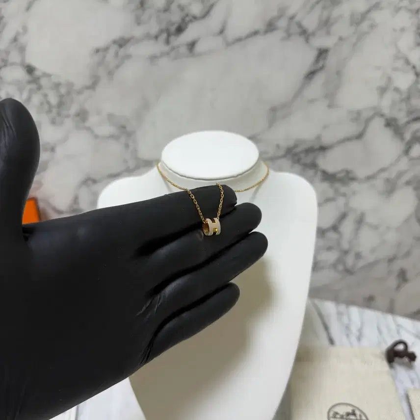 [BUNJANG] Hermès Pop H Mini Necklace Marron Glacé &amp; Gold / [ OS ] 에르메스 팝아슈 미니 목걸이