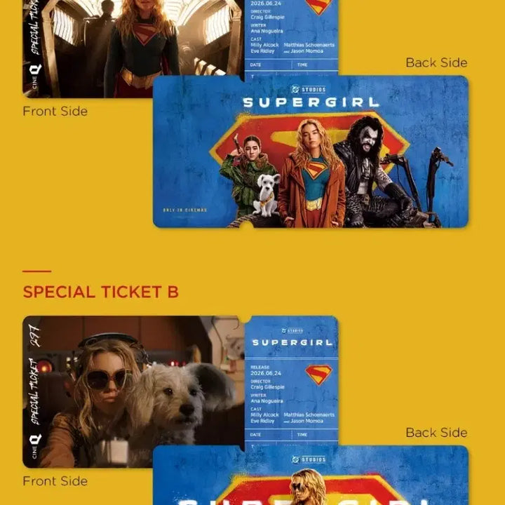 [BUNJANG] Super Girl Special Ticket CineQ Goods POB Set / 2개 세트) 슈퍼걸 스페셜티켓 스티 씨네큐 굿즈 특전