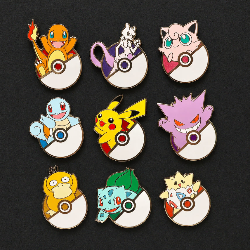 [BUNJANG] Pokemon Monster Ball Advanced Badge 9-Piece Full Set / 포켓몬 인기 포켓몬 몬스터볼 고급 뱃지 9종 풀세트 컴플리트 셋트