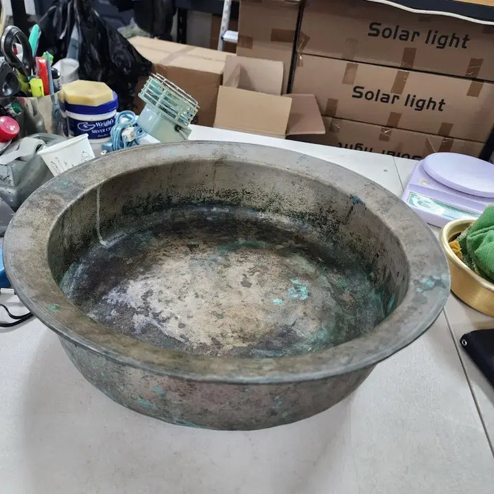 [BUNJANG] Brass Basin 40cm Diameter with Patina / 놋쇠 대야 놋대야 지름40cm 녹있어요