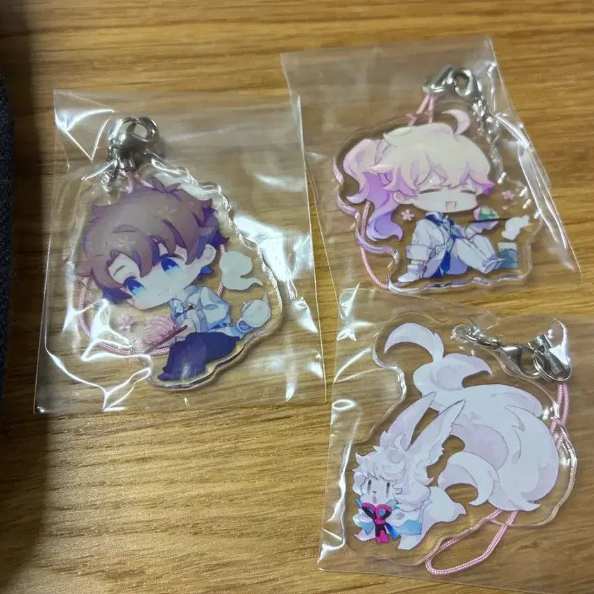 [BUNJANG] Fate/Grand Order Romani, Gudao, Fou Acrylic Keychain Mini Bag Bundle / 로마니 구다오 포우 아크릴+미니백 페그오 비공굿