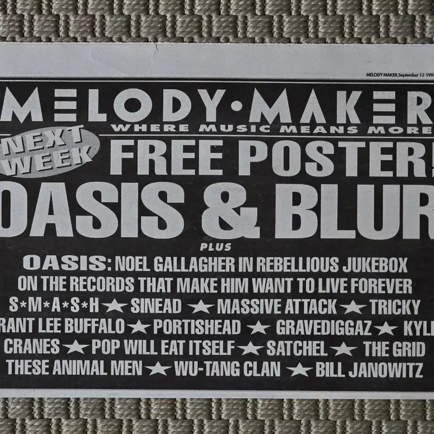[BUNJANG] Oasis Blur Magazine Scrap Poster / 포스터 oasis Blur 오아시스 블러 매거진 스크랩