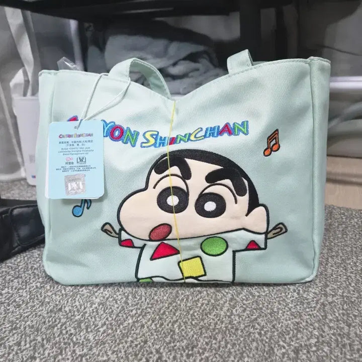 [BUNJANG] Crayon Shin-chan Mint Tote Bag / 짱구는못말려 짱구 토트백 민트색