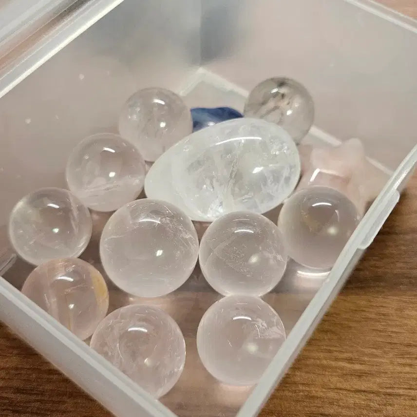 [BUNJANG] Star Rose Quartz Mini Sphere Set Natural Stone / 스타로즈쿼츠 미니 스피어 세트 모음 천연석 장미수정 원석구 힐링 연애운