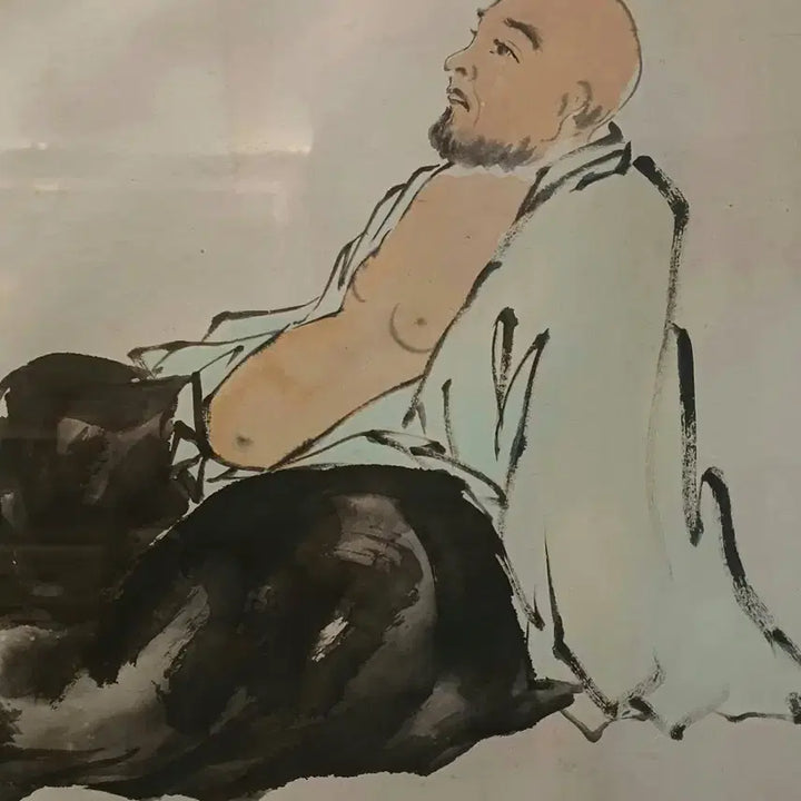 [BUNJANG] Unwon Shin Hyun-jo Ink Painting of Scholar in Tea Ceremony / 동양화 액자 운원 신현조의 선묵화