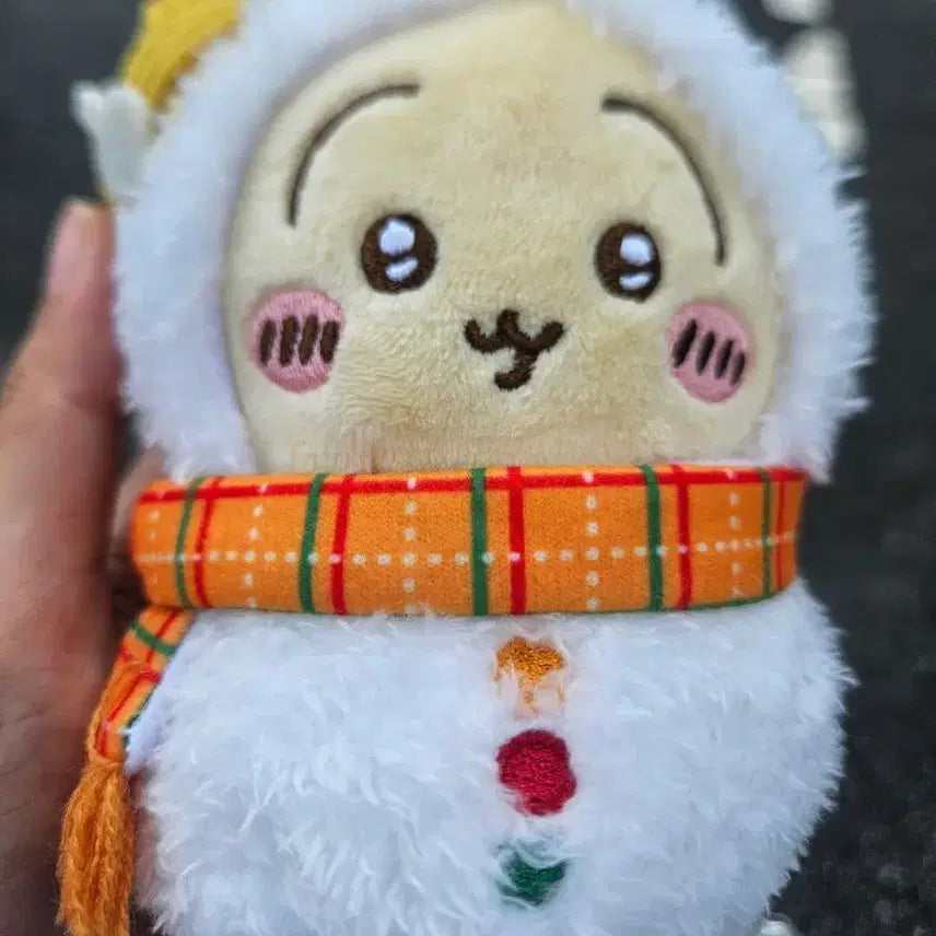 [BUNJANG] Chiikawa Usagi Snowman Mascot Plush Doll / (이번주만 5천원 할인) 치이카와 우사기 눈사람 마스코트 누이구루미