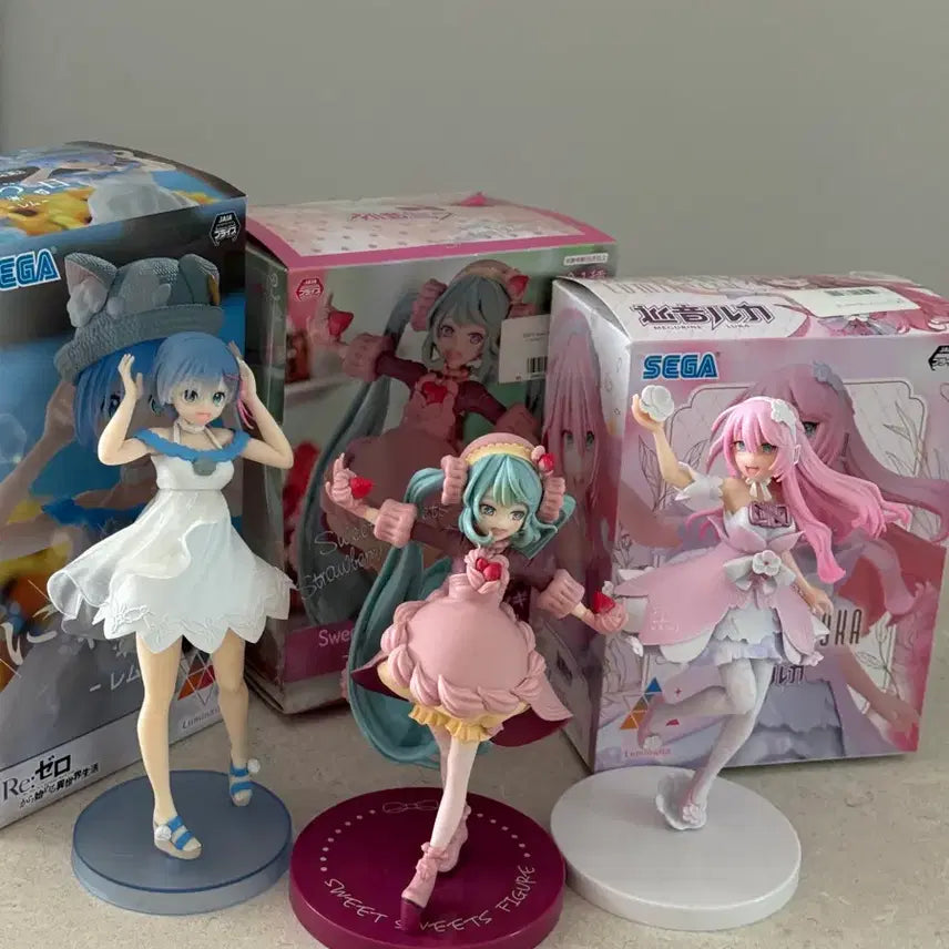 [BUNJANG] Sega Figure 3 Types Set (Rem, Miku, etc.) / 피규어 3종 세트 (렘,미쿠 등)