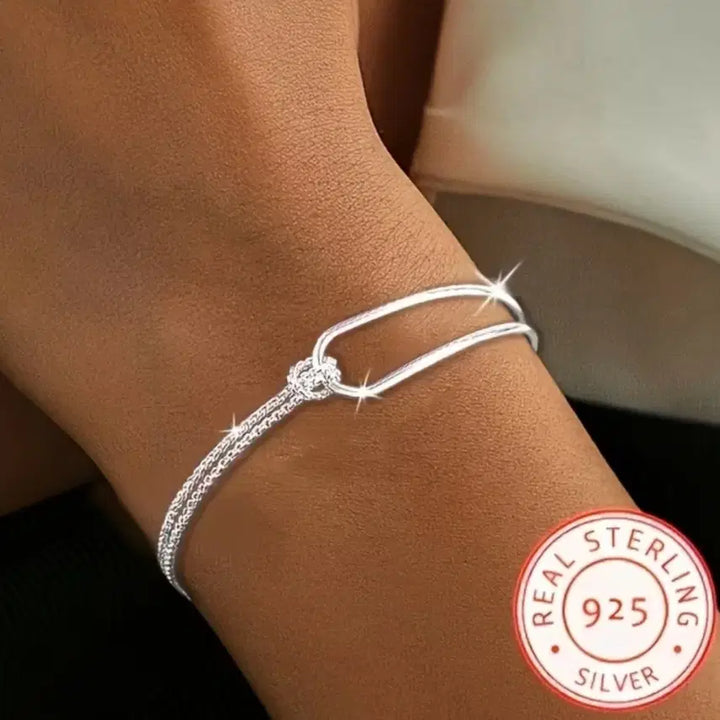 [BUNJANG] S925 Silver Double Knot Bracelet / 925 은 팔찌
