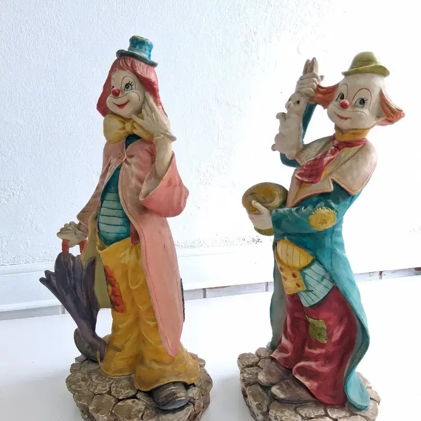 [BUNJANG] Vintage Clown Dolls (2 pcs) - 48cm Height / 옛날-대형 삐에로 인형2개 높이 48cm