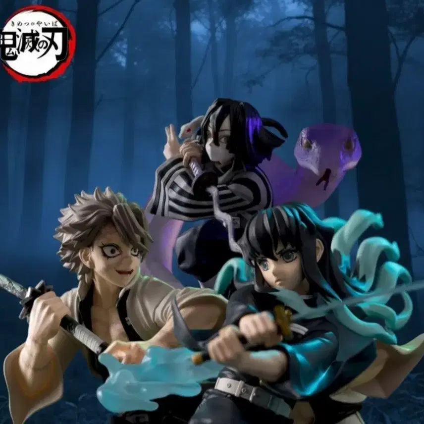 [BUNJANG] Sega Demon Slayer Muichiro Iguro Sanemi 3-Figure Set (Sealed) / [미개봉]세가 귀멸의 칼날 크로스링크 무이치로 이구로 사네미 3종 피규어