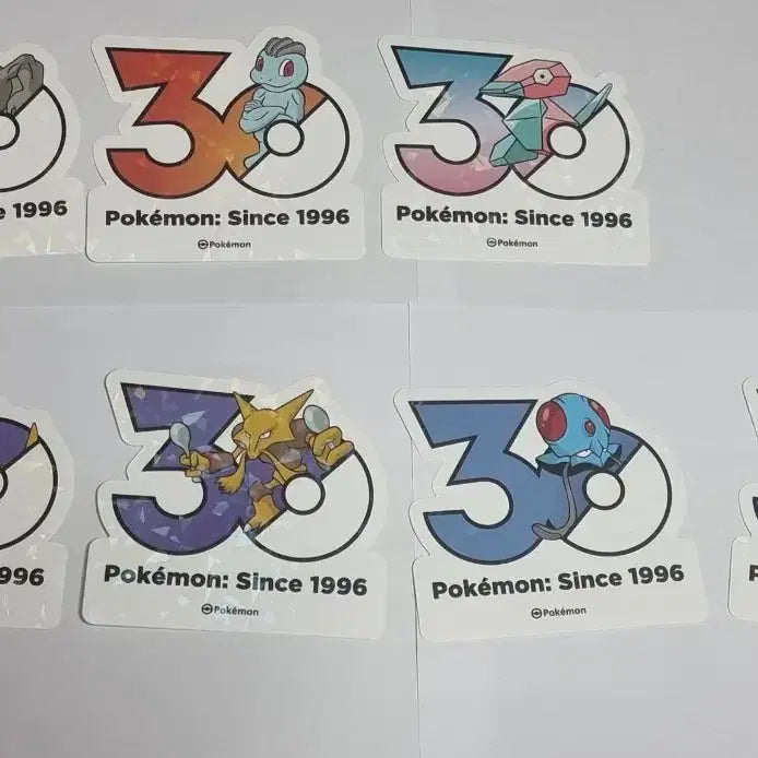 [BUNJANG] Pokemon 30th Anniversary Logo Sticker 7-Piece Set / 포켓몬 30주년 로고 스티커 1세대 7종 세트
