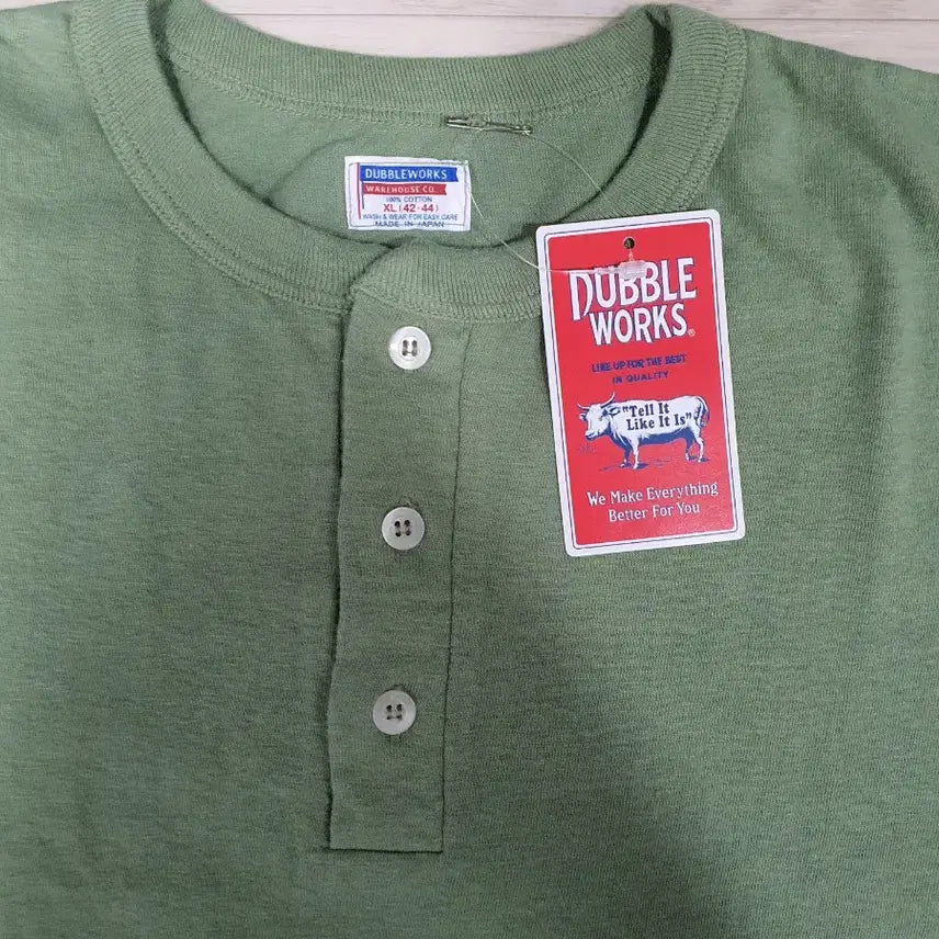 [BUNJANG] Dubble Works Henry Neck Loopwheel T-Shirt XL / Dubble Works 더블 웍스 더블웍스 웨어하우스 헨리넥 천축 루프휠