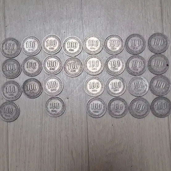 [BUNJANG] 100 Won Coins (1973-1982) - 29 Coins Including Special and Semi-Special Years / 100원 동전 1973년부터 82년까지 특년 준특년 포함 29주