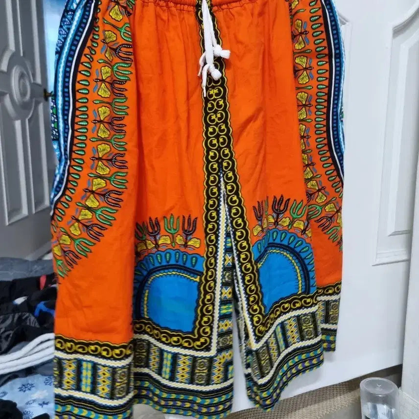 [BUNJANG] Tie-Dye Pattern Set-Up Orange / 나염 패턴 바지 ,티  오렌지 색상 셋업
