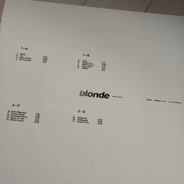 [BUNJANG] Frank Ocean Blond LP / 프랭크 오션 blonde LP