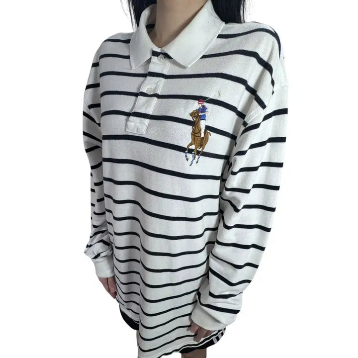 [BUNJANG] Polo Ralph Lauren Striped Big Pony Polo Shirt / 폴로 랄프로렌 단가라 빅포니 카라티