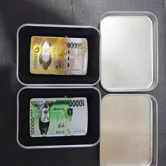 [BUNJANG] 50,000 Won &amp; 10,000 Won Bill Lighter Set / 만 원 5만 원권 지폐 지포라이터 세트 파격가