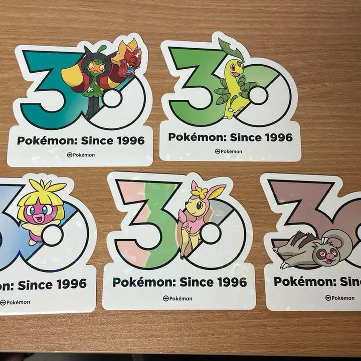 [BUNJANG] Pokemon 30th Anniversary Logo Sticker 5 Types Set / 포켓몬 30주년 기념 로고 스티커 5종 세트