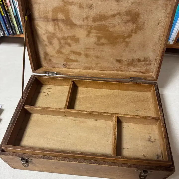 [BUNJANG] French Vintage Wooden Box 2-Tier Sewing Box / 프랑스 빈티지 우드 상자 2단 화구박스, 소잉박스