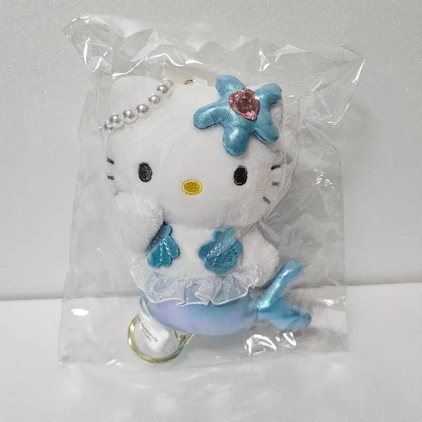 [BUNJANG] Sanrio Hello Kitty Mermaid Mascot Doll Keychain (Sealed, Vintage) / 미개봉) 산리오 헬로키티 릴 마스코트 인형 키링 고전 머메이드 인어 블루