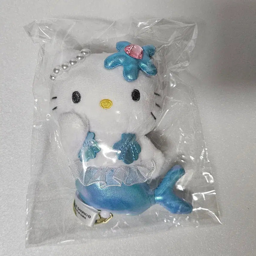 [BUNJANG] Sanrio Hello Kitty Mermaid Mascot Doll Keychain (Sealed, Vintage) / 미개봉) 산리오 헬로키티 릴 마스코트 인형 키링 고전 머메이드 인어 블루