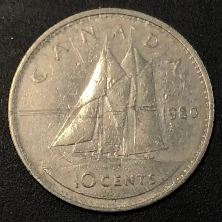[BUNJANG] 1980 Canada 10 Cent Coin / 1980년 캐나다 10센트 동전 w2211