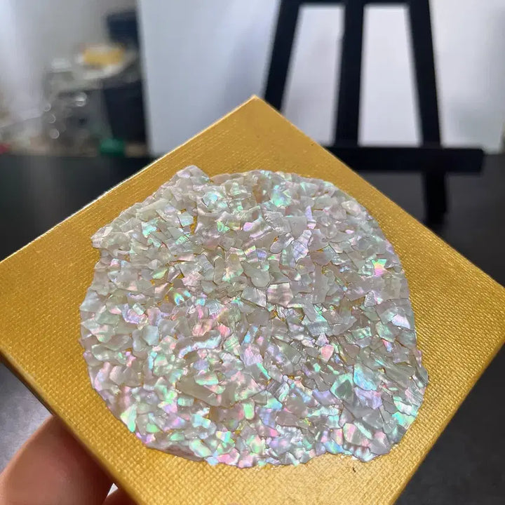 [BUNJANG] Mother of Pearl Mini Moon Jar Painting with Mini Easel Set / 자개 미니 달항아리 원화 ,미니 이젤 세트