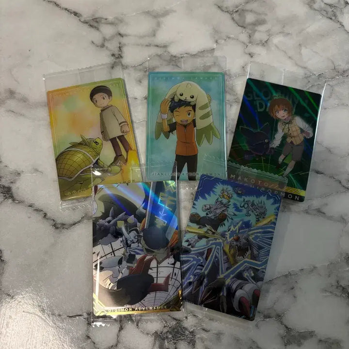 [BUNJANG] Digimon Wafer Metal Cards 5-Type Bundle Set (Includes Omegamon) / 디지몬 웨하스 메탈 카드 오메가몬 포함 5종 일괄