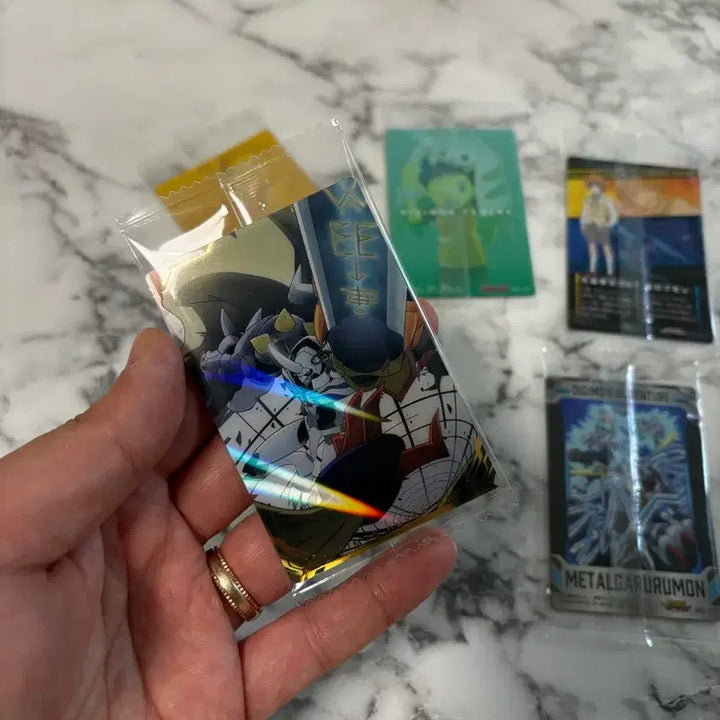 [BUNJANG] Digimon Wafer Metal Cards 5-Type Bundle Set (Includes Omegamon) / 디지몬 웨하스 메탈 카드 오메가몬 포함 5종 일괄