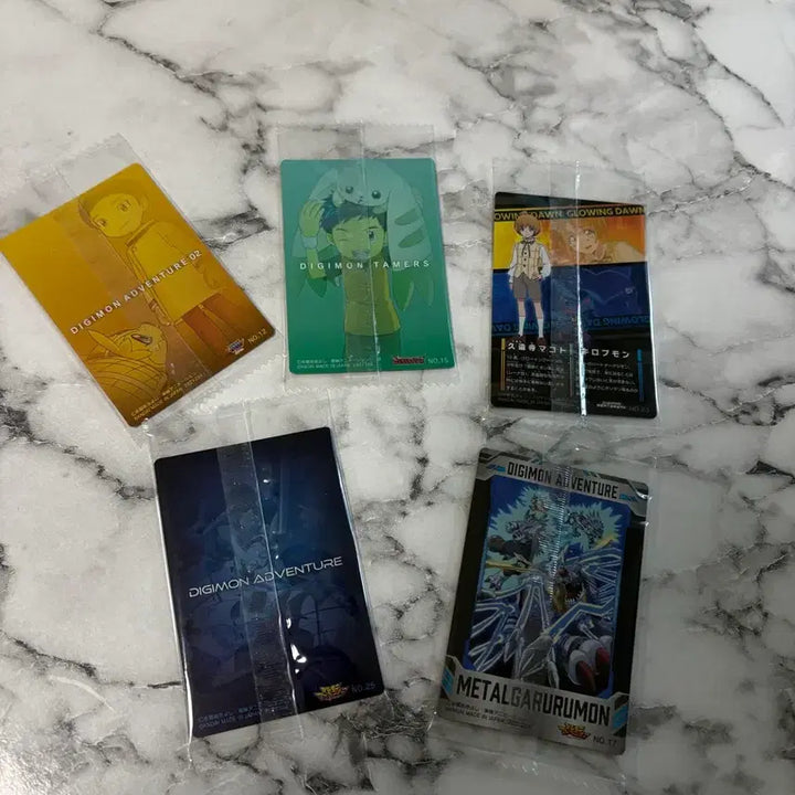 [BUNJANG] Digimon Wafer Metal Cards 5-Type Bundle Set (Includes Omegamon) / 디지몬 웨하스 메탈 카드 오메가몬 포함 5종 일괄