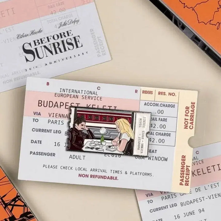 [BUNJANG] Before Sunrise Train Ticket Pin Badge (Sealed) / (최저가)비포선라이즈 기차표 핀뱃지 미개봉 팝니다. (구성품 다드리는것!
