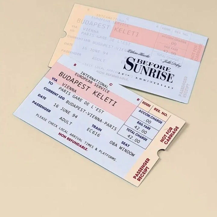[BUNJANG] Before Sunrise Train Ticket Pin Badge (Sealed) / (최저가)비포선라이즈 기차표 핀뱃지 미개봉 팝니다. (구성품 다드리는것!
