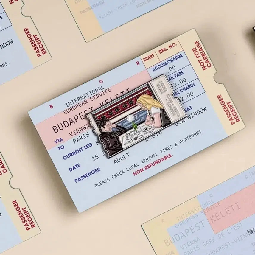 [BUNJANG] Before Sunrise Train Ticket Pin Badge (Sealed) / (최저가)비포선라이즈 기차표 핀뱃지 미개봉 팝니다. (구성품 다드리는것!