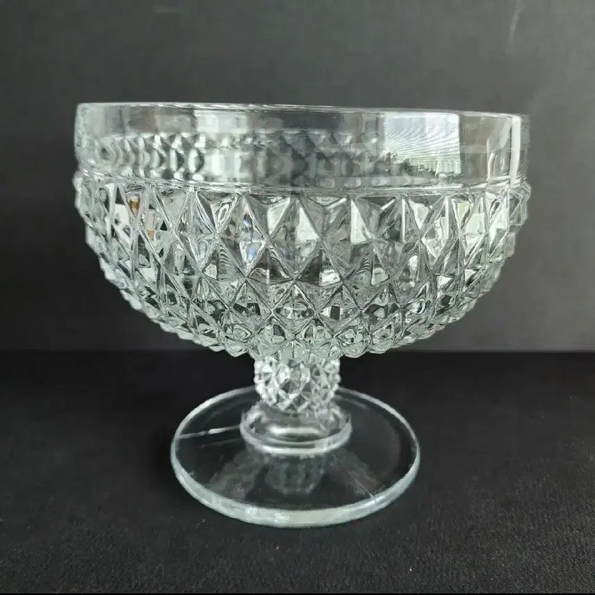 [BUNJANG] Indiana Glass Diamond Point Embossed Compote Candy Dish / 컴포터/미국 인디아나 글라스/빈티지 장식품 캔디디쉬