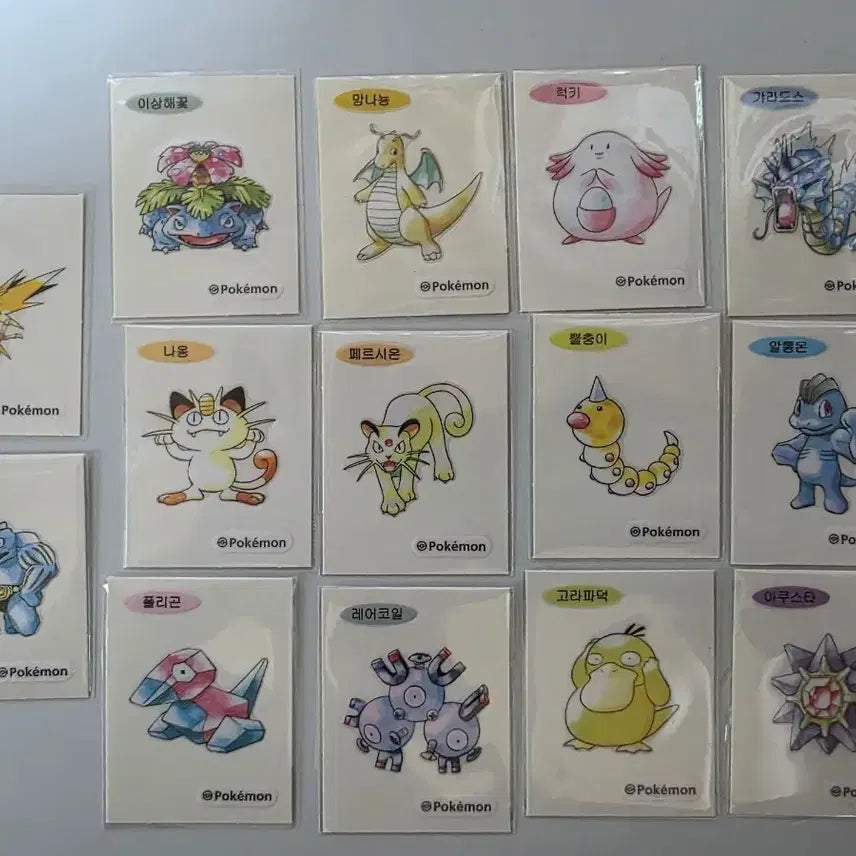 [BUNJANG] Pokemon 30th Anniversary Artwork Sticker Set (14 Types) / 포켓몬 띠부씰 30주년 아트워크 14종 일괄