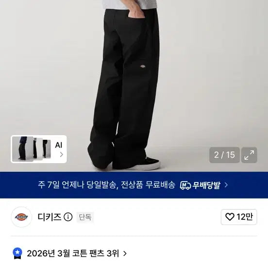 [BUNJANG] Dickies Double Knee Work Pants / 디키즈 더블니 워크팬츠