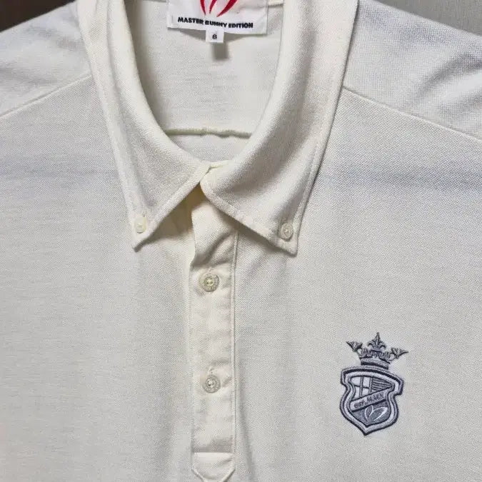 [BUNJANG] Master Bunny Edition Japan Golf Wear Ivory Logo Polo Shirt Size 105 / [최상]마스터바니에디션 Japan(6/남105)