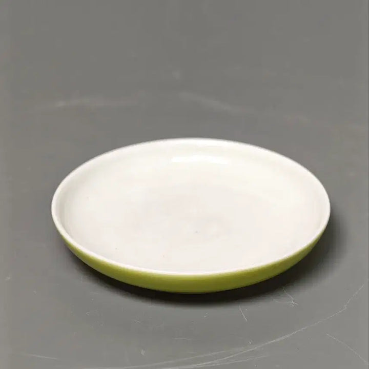 [BUNJANG] Ming Dynasty Chenghua Period Celadon Glaze Blue and White Marked Round Plate / 대명성화년제 황유 관지문 원형 접시 중국도자기 골동품 수집품