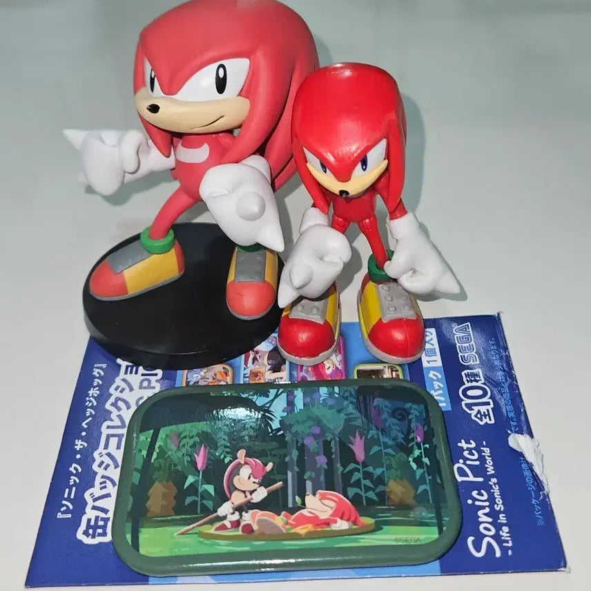 [BUNJANG] Sonic the Hedgehog Knuckles Goods Set Figure &amp; Can Badge / 소닉 더 헤지혹 너클즈 굿즈 세트 피규어 캔뱃지