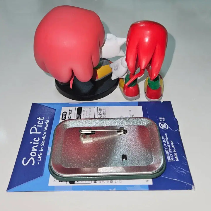 [BUNJANG] Sonic the Hedgehog Knuckles Goods Set Figure &amp; Can Badge / 소닉 더 헤지혹 너클즈 굿즈 세트 피규어 캔뱃지
