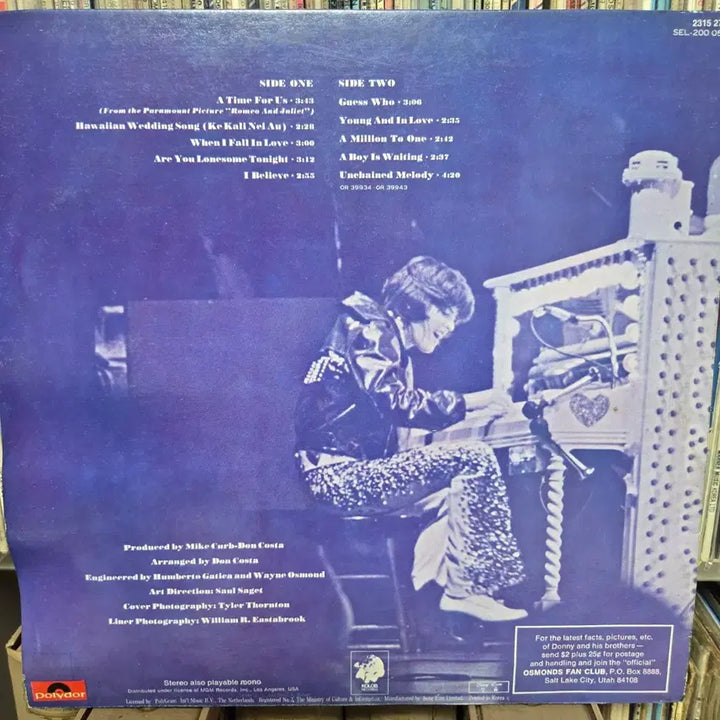 [BUNJANG] Donny Osmond A Time For Us LP Vinyl / 도니 오스몬드 A Time For Us LP판 민트급