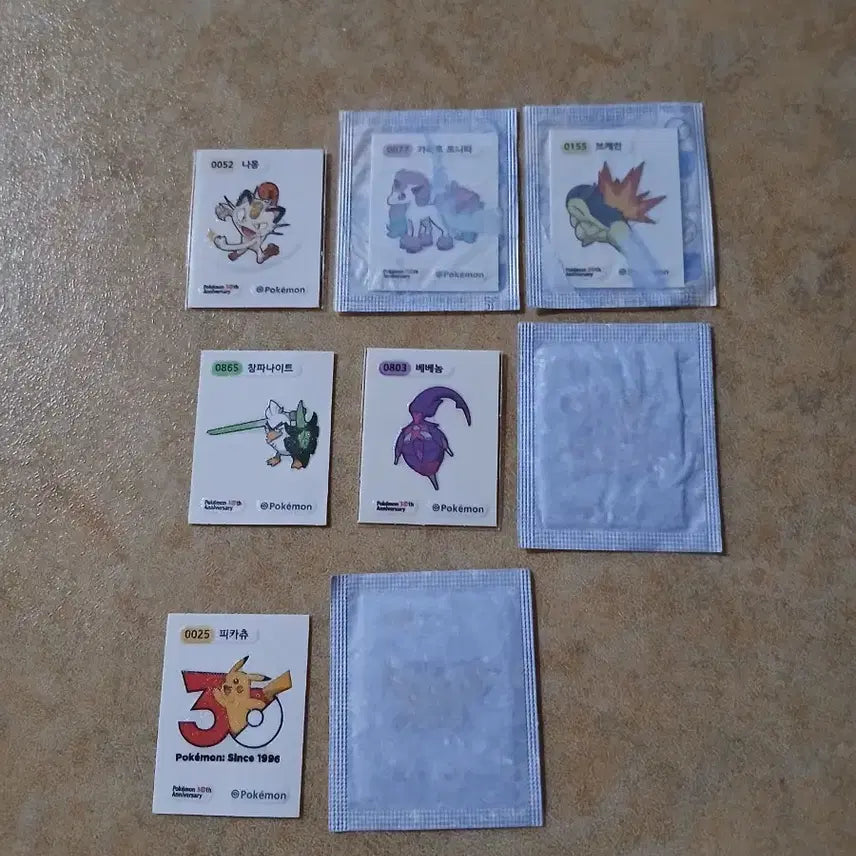 [BUNJANG] Pokemon 30th Anniversary Sticker Seal Season 5 / 포켓몬띠부씰 1개 선택 포켓몬 30주년띠부씰 시즌5 띠부씰