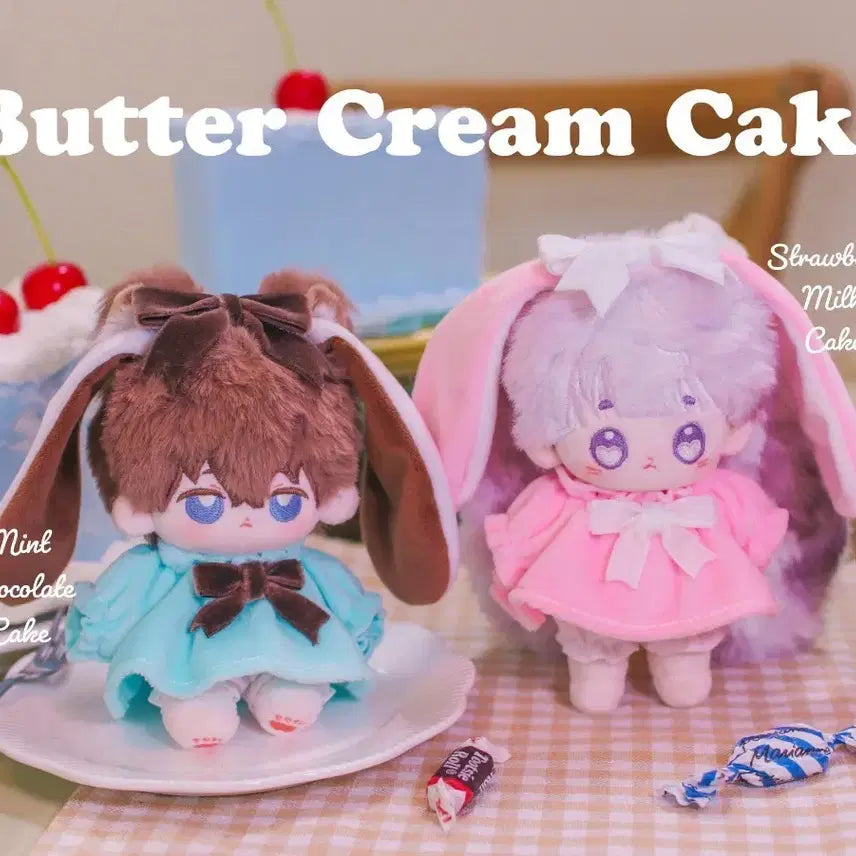 [BUNJANG] 10cm Doll Clothes Bundle Set (Buttercream Cake) / 10cm 솜인형옷 민초, 딸기 2개 일괄(원가5.0)