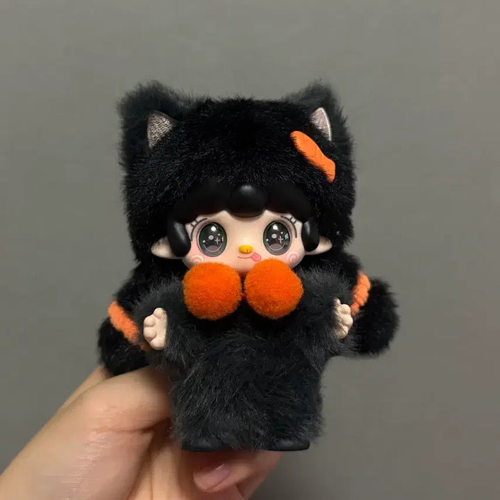 [BUNJANG] Yuki Cute Aurora Eye Black Cat Plush / 유키 귀여움 큐트 오로라눈 블랙 깜냥이 낑깡